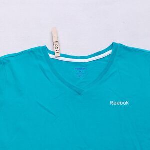 Reebok Active Pullover Short Sleeve T Shirt Womens Size Medium M Blue White